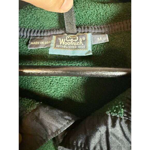 Vintage Woolrich Half Button Green Medium Fleece Made in USA Lightweight Jacket - Picture 5 of 7